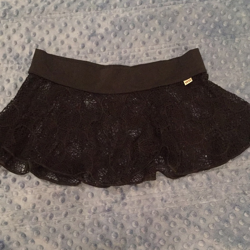 Wicked Weasel black soft lace bikini skirt coverup